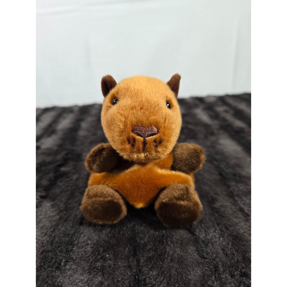 Aurora Palm Pals Sid Capybara Brown Plush Stuffed Animal Toy 5 Inch